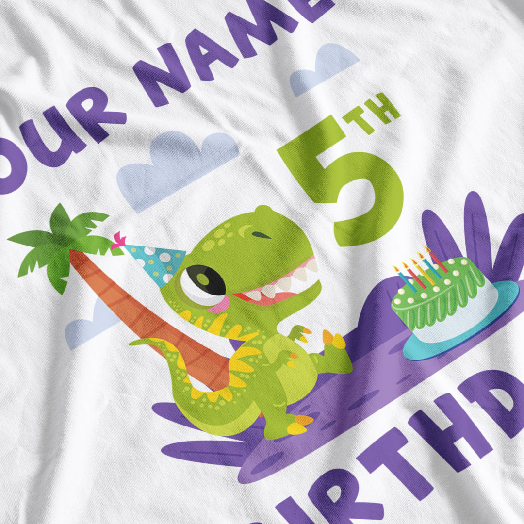 Customisable Dinosaur Birthday T-Shirt