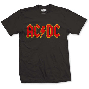 Official AC/DC Red Logo Black Printed T-Shirt - Postees