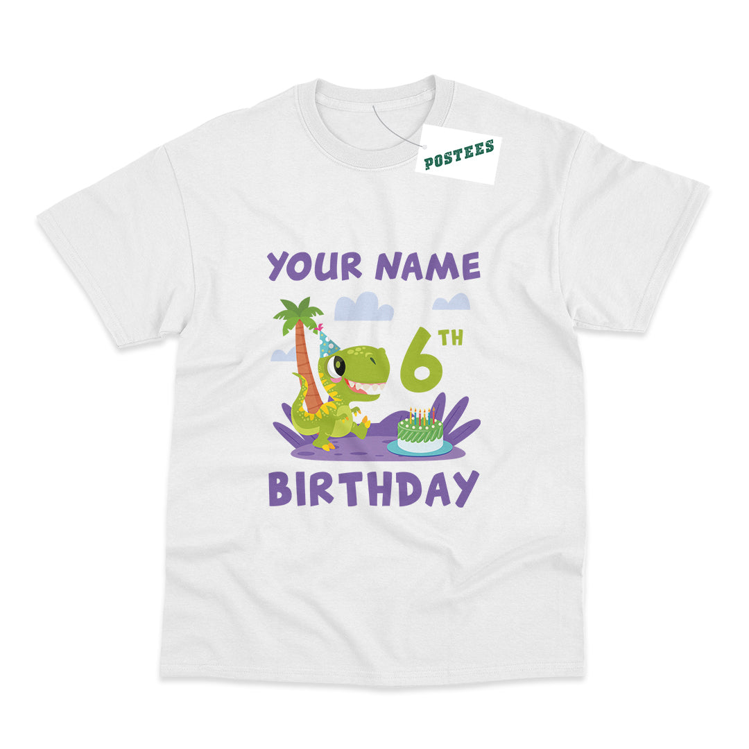 Customisable Dinosaur Birthday T-Shirt
