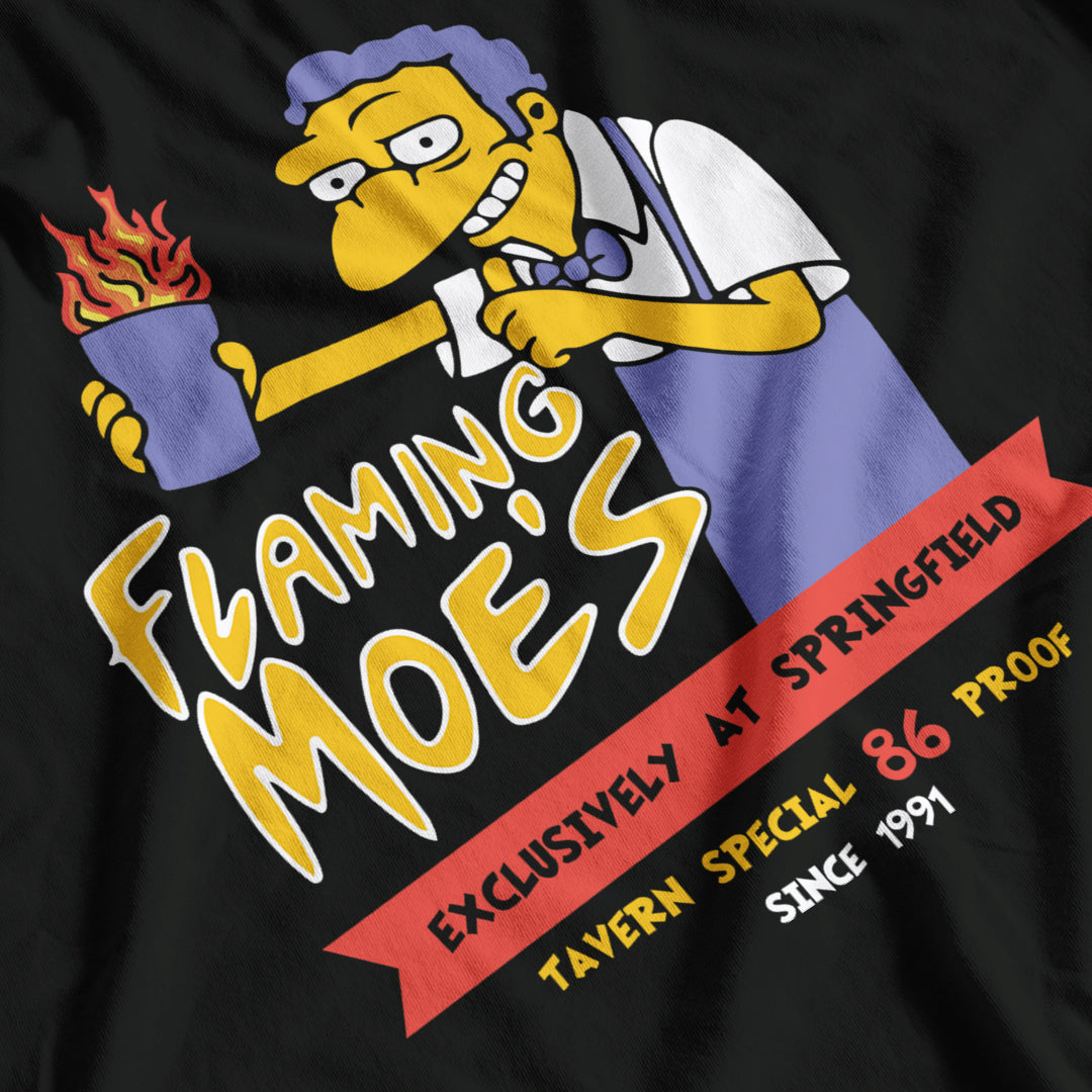 The Simpsons Inspired Flaming Moe's Ladies Fitted T-Shirt
