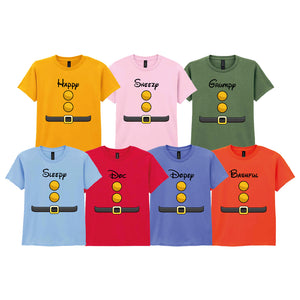7 Dwarves Costume Design Adult and Kids T-Shirt