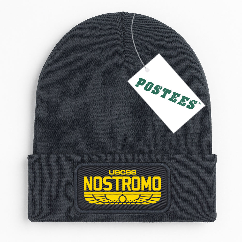Alien Inspired Nostromo Printed Logo Patch Beanie