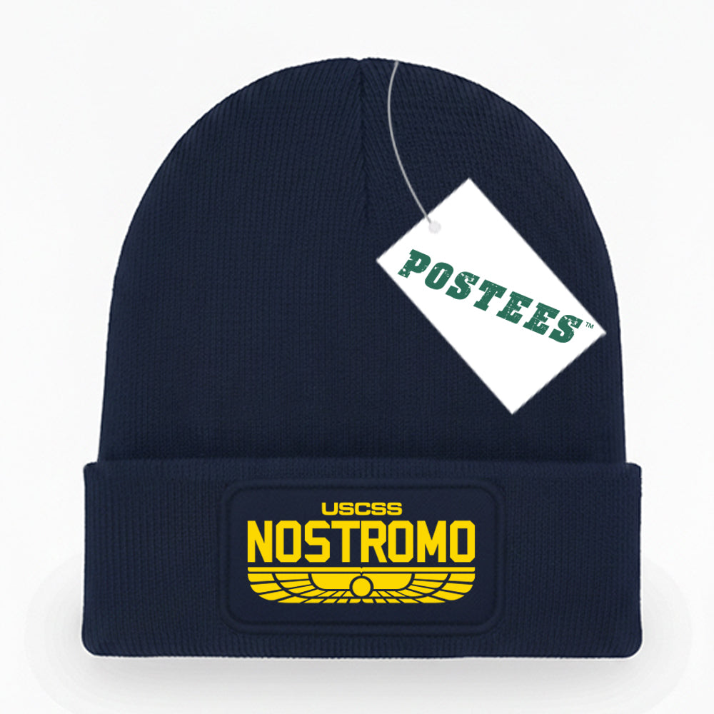 Alien Inspired Nostromo Printed Logo Patch Beanie