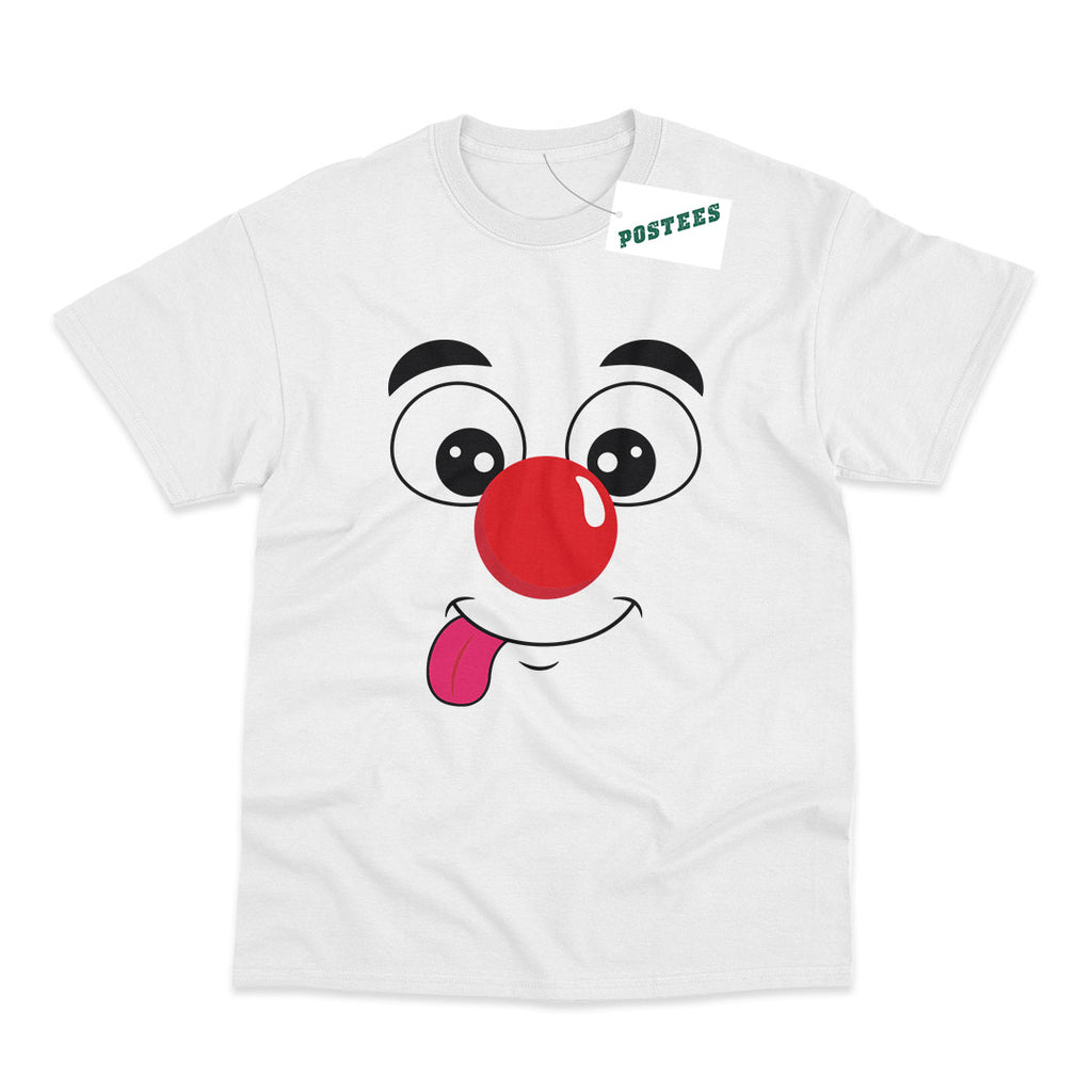 Red Nose Day Comic Relief Inspired Funny Face Design Printed Adult and Child Sized White T-Shirt