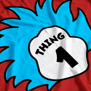 Thing 1 Blue Hair Dr Seuss The Cat In The Hat Adult World Book Day T-Shirt