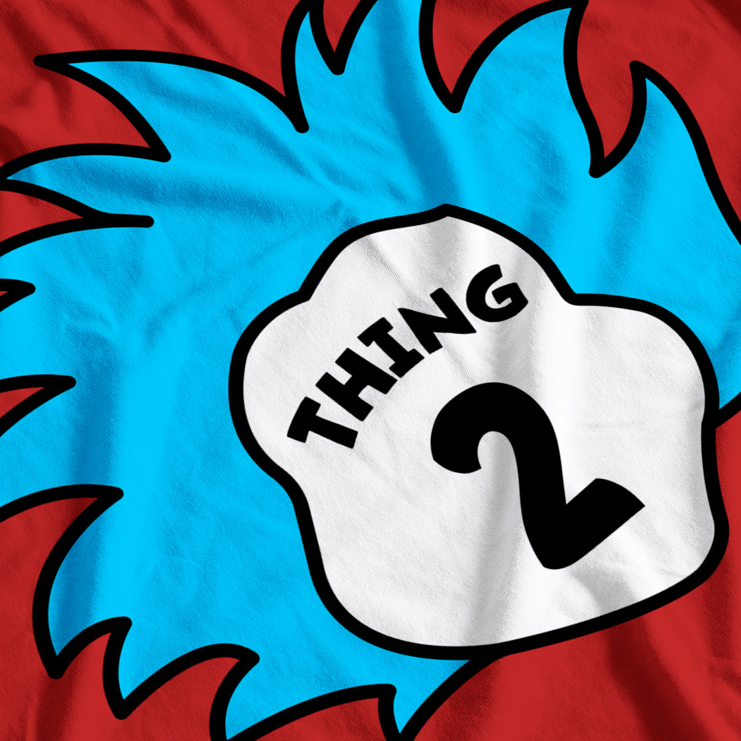 Thing 2 Blue Hair Dr Seuss The Cat in the Hat Adult World Book Day T-Shirt