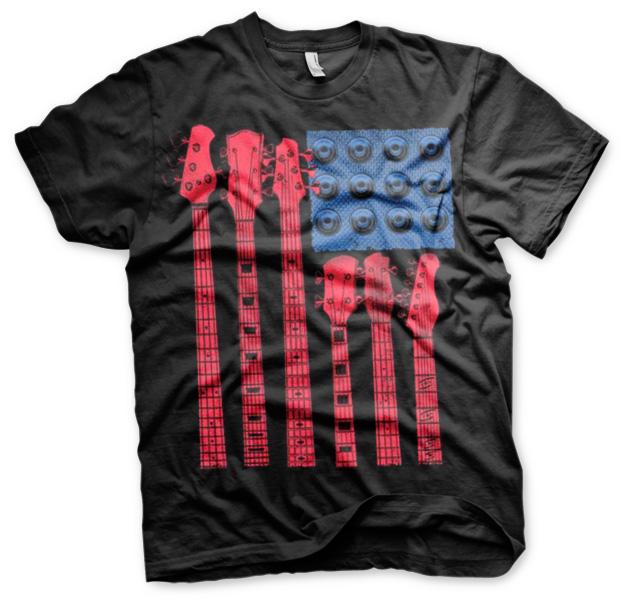 Red, White, And Blues Flag Style Guitars and Amp T-Shirt - Postees