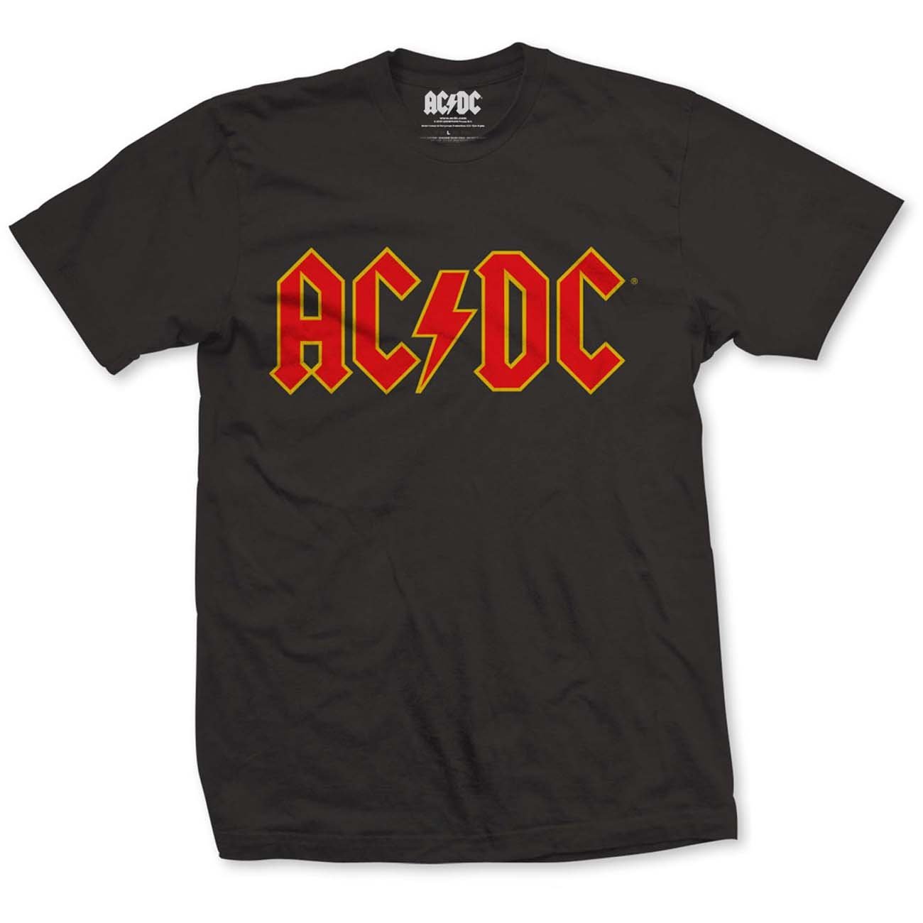 Official AC/DC Red Logo Black Printed T-Shirt - Postees