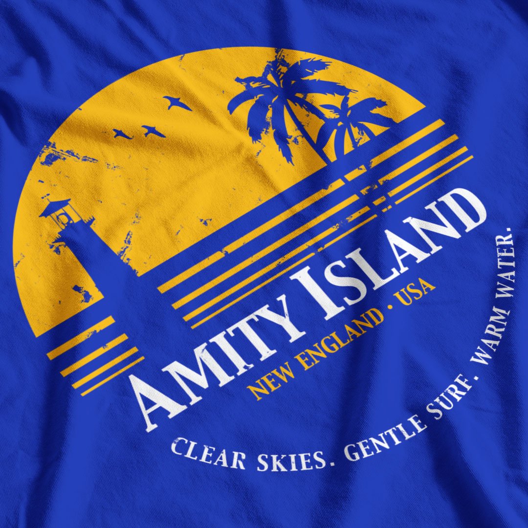 Jaws Inspired Amity Island T-Shirt - Postees
