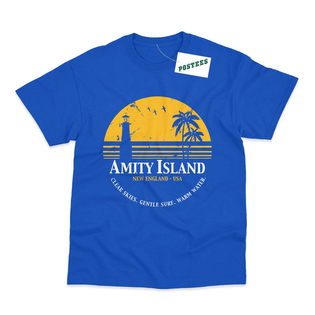 Jaws Inspired Amity Island T-Shirt - Postees