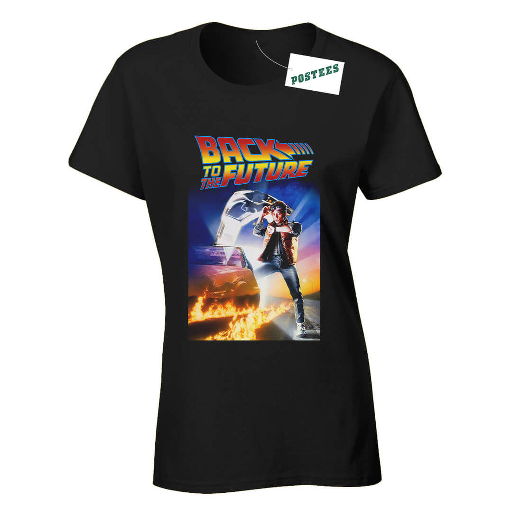 Back To The Future Movie Poster Ladies Fitted T-Shirt