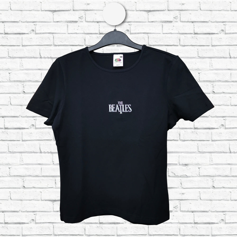 The Beatles Logo Embroidered Lady Fit T-Shirt