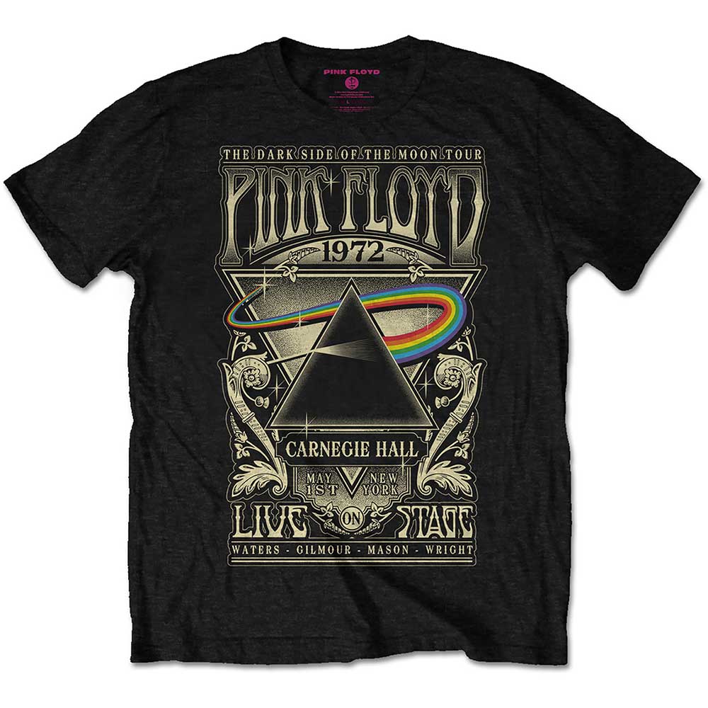 Pink Floyd Carnegie Hall Poster Dark Side Of The Moon Official T-Shirt