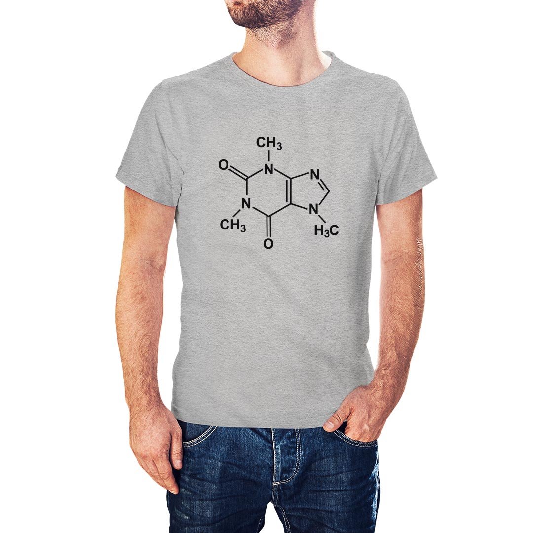 The Big Bang Theory Inspired Caffeine Molecule Heather Grey T-Shirt - Postees