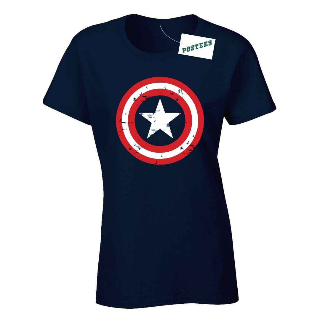 Captain America Shield Inspired Ladyfit T-Shirt - Postees