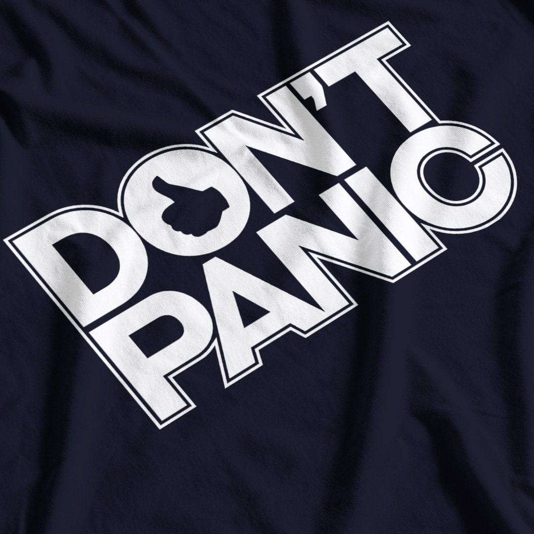 The Hitchhiker's Guide To The Galaxy Inspired Don't Panic T-Shirt - Postees
