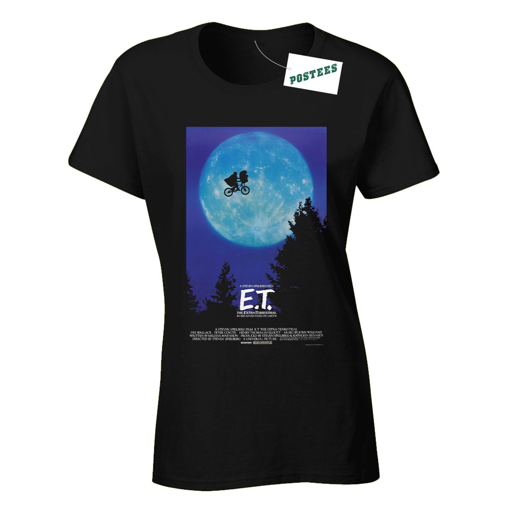E.T. Movie Poster Inspired Ladies Fitted T-Shirt