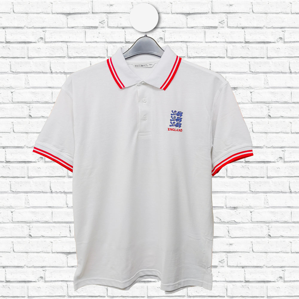 England 3 Lions Embroidered Polo Shirt