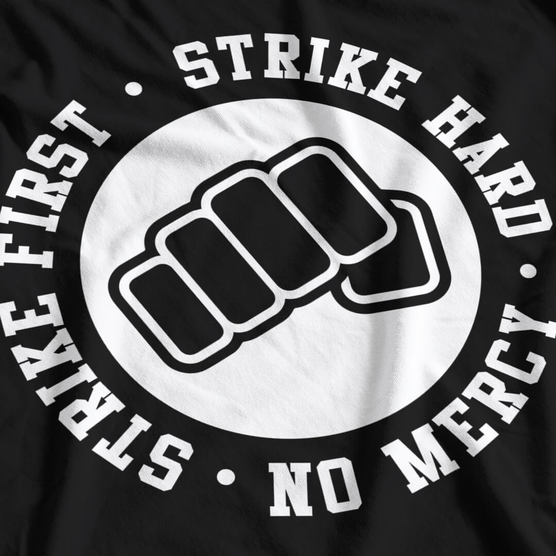 Cobra Kai Inspired Strike First, Strike Hard, No Mercy T-Shirt