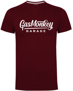 Gas Monkey Garage Large Script Logo Burgundy Official T-Shirt