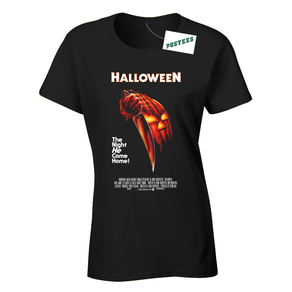Halloween Movie Poster Ladies Fitted T-Shirt