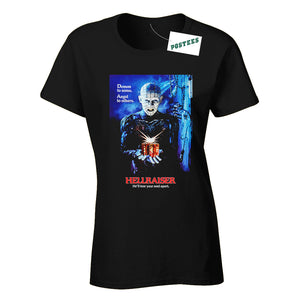 Hellraiser Movie Poster Inspired Ladies Fitted T-Shirt