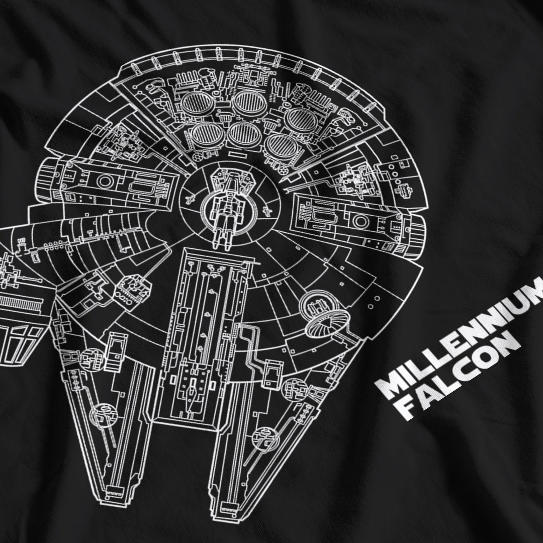 T-shirt Donna Style3 Millennium Falcon - Maglietta Basic Cotone, Stampa Vintage, Girocollo Aderente - 3