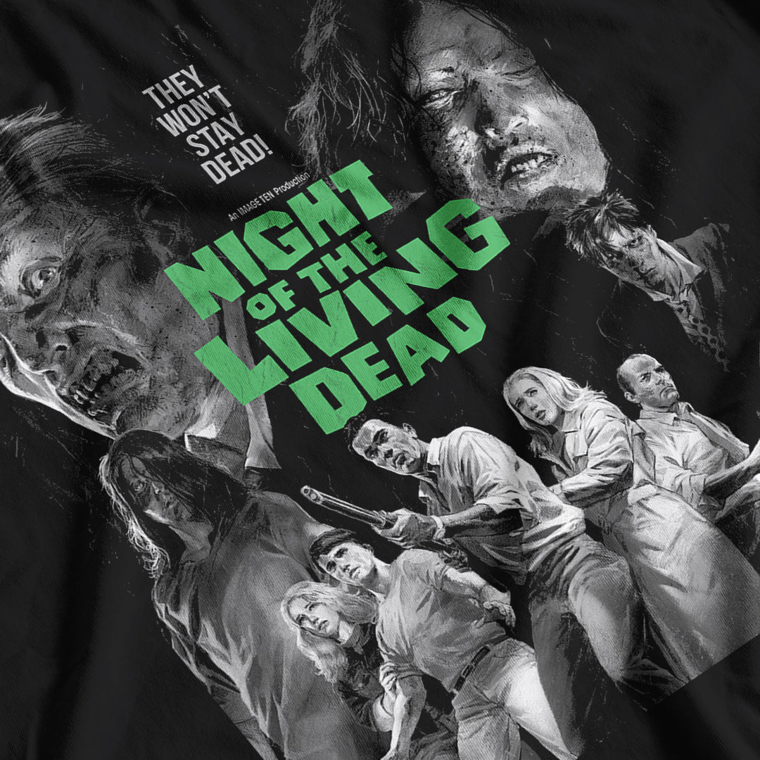 Night Of The Living Dead Movie Poster Inspired Ladies Fitted T-Shirt
