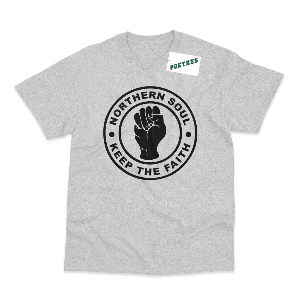 60's Inspired Northern Soul Heather Grey T-Shirt - Postees