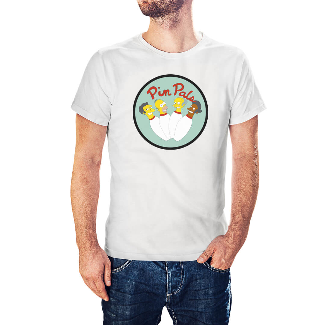 Pin Palms Pin Pals Logo Homer Simpson Pin Pals Bowling Shirt, Simpsons