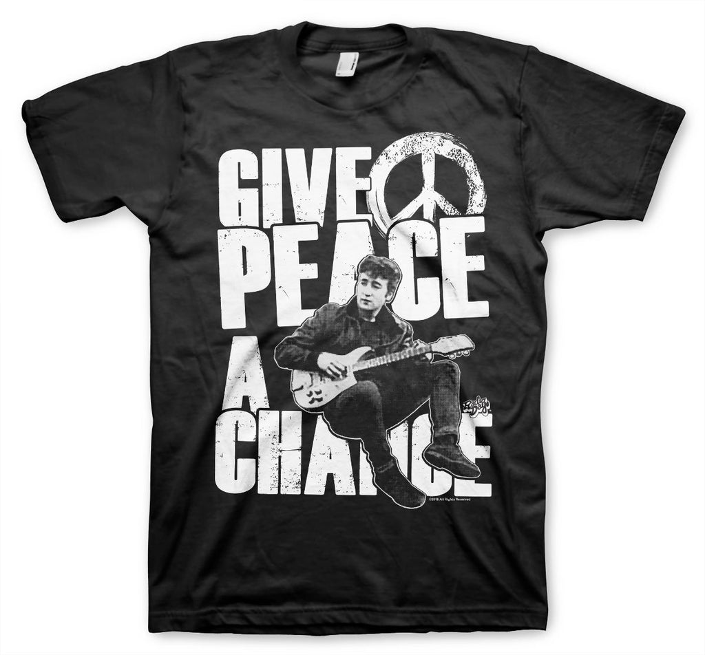 Official John Lennon Give Peace A Chance T-Shirt - PosteesUK