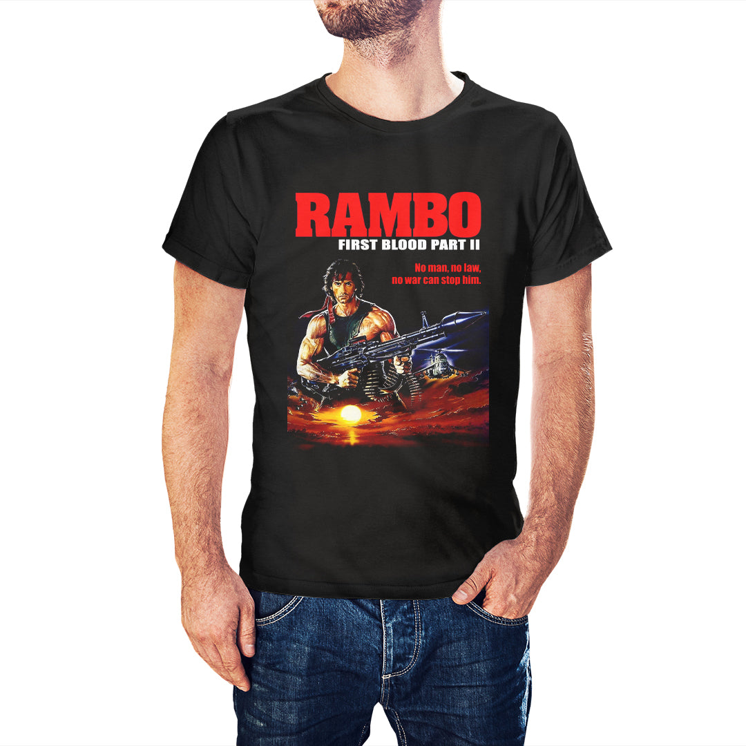 Rambo: Part II Men's T-Shirt - Classic Movie Graphic Tee, 100% Cotton