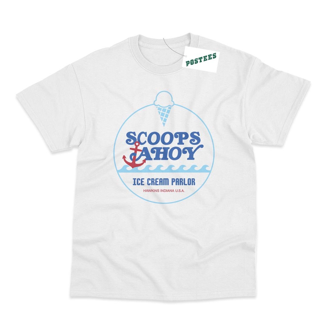 Stranger Things Inspired Scoops Ahoy Ice Cream Parlor T-Shirt - Postees