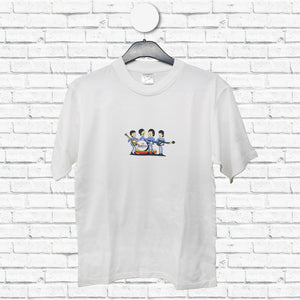 The Beatles Band Cartoon Printed White Kids T-Shirt