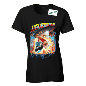 Last Action Hero Movie Poster Ladies Fitted T-Shirt