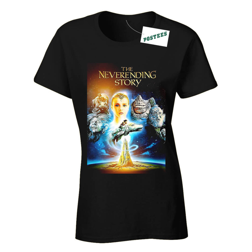 The Never Ending Story Movie Poster Style Ladies Fitted T-Shirt