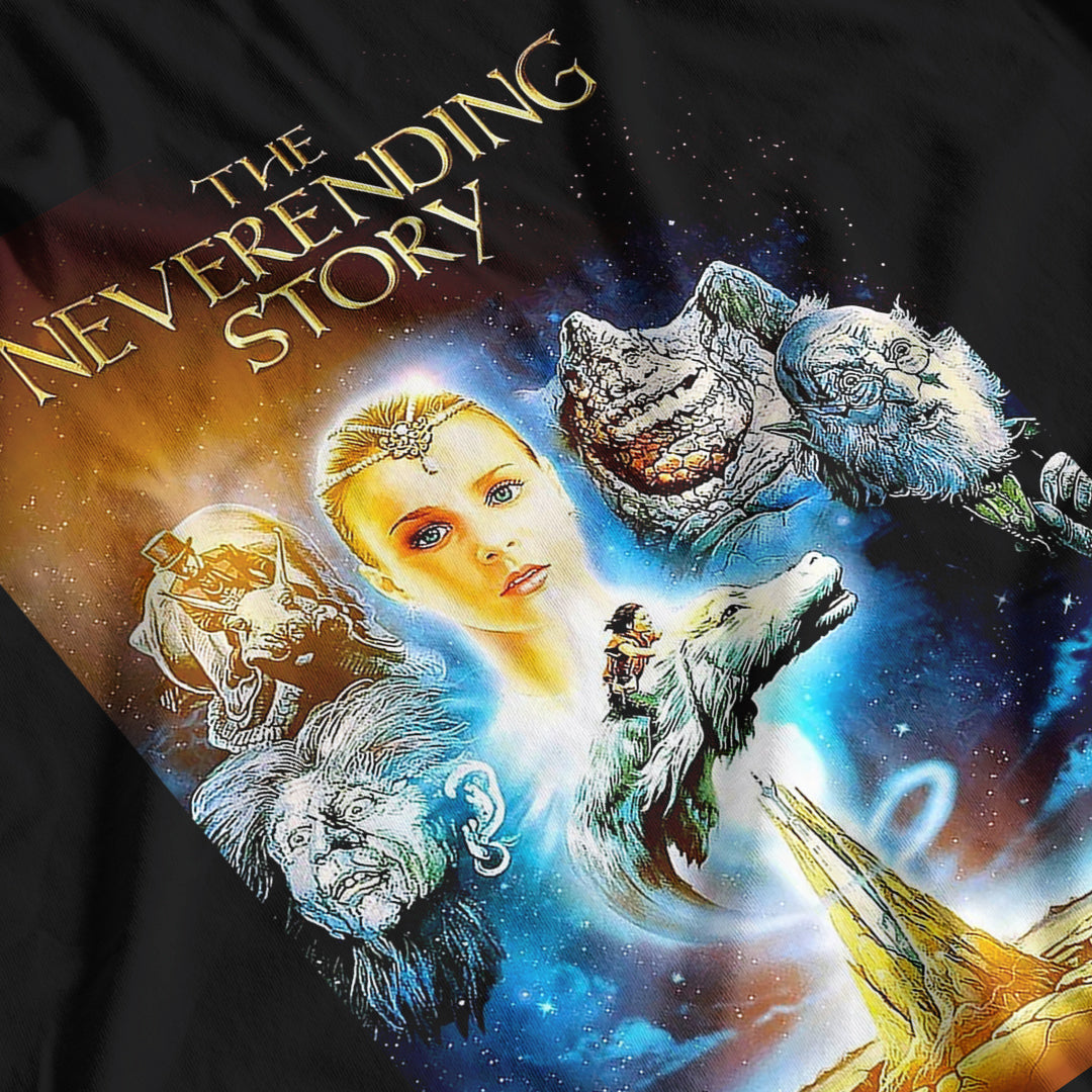 The Never Ending Story Movie Poster Style Ladies Fitted T-Shirt