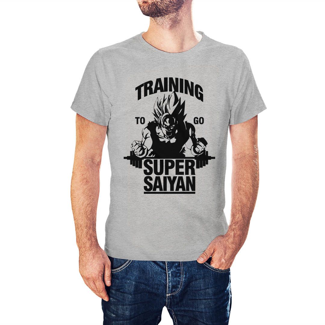 T-Shirt Training To Go Super Sayan – Maglietta Goku E Vegeta Per Palestra, 100% Cotone, Stampa DTG, Idea Regalo Per Appassionati Di Dragon Ball