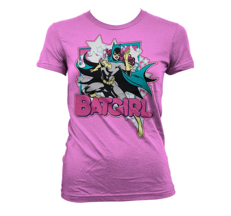 Batgirl Girly Pink Official Ladies Fitted T-Shirt