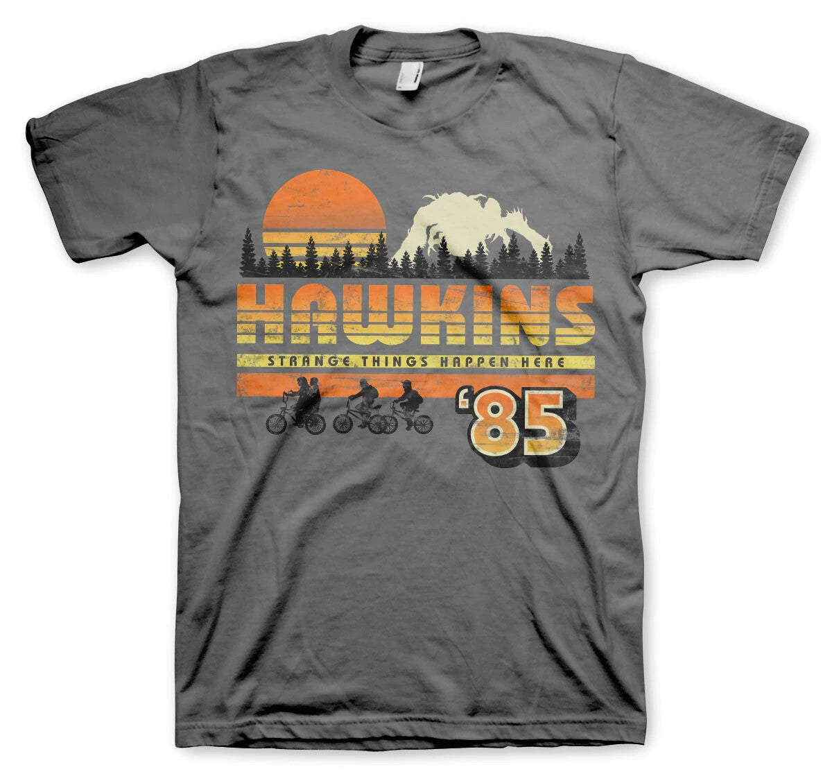 Stranger Things Hawkins '85 Vintage Official Grey T-Shirt